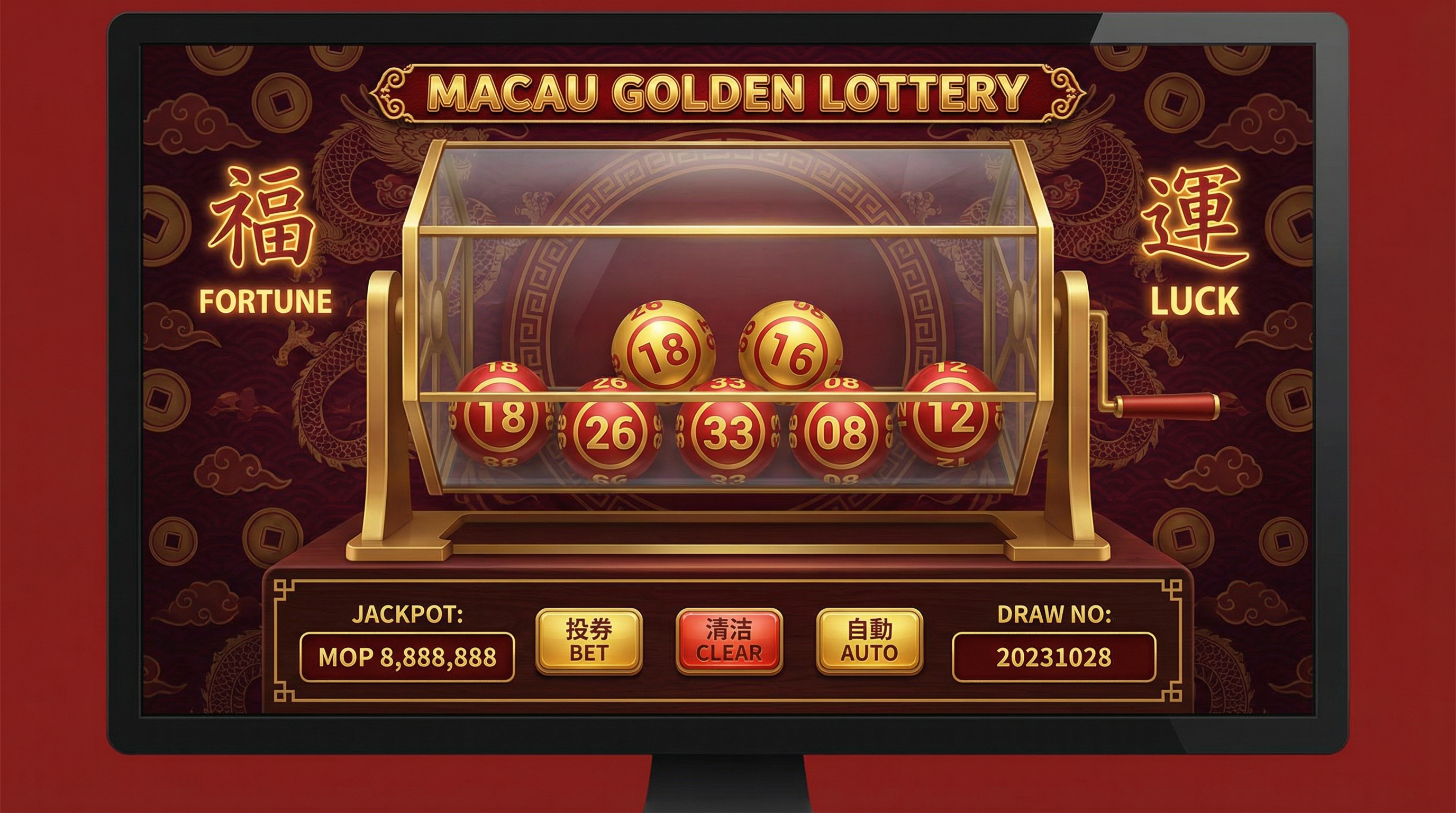 澳门六合彩开奖界面显示彩球号码和奖池金额